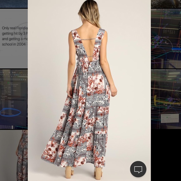 Brand New Lulu’s Multi-Patterned Maxi Dress - Picture 2 of 6